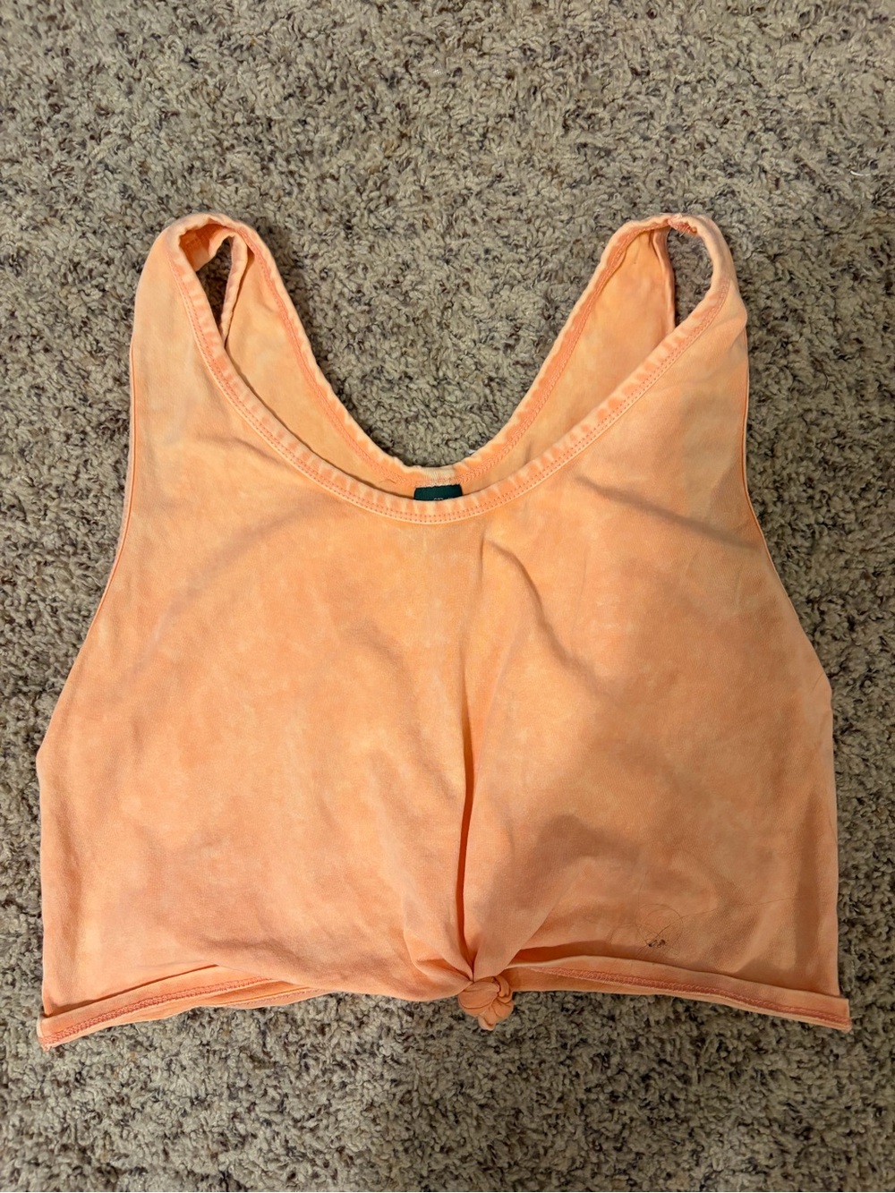 wild fable Orange Knot Front Crop Tank Top